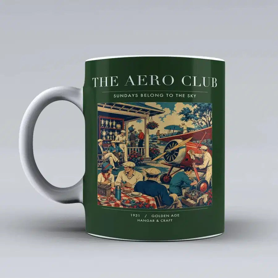 VINTAGE G4047 - The Aero Club - Ceramic Mug design on darkgreen