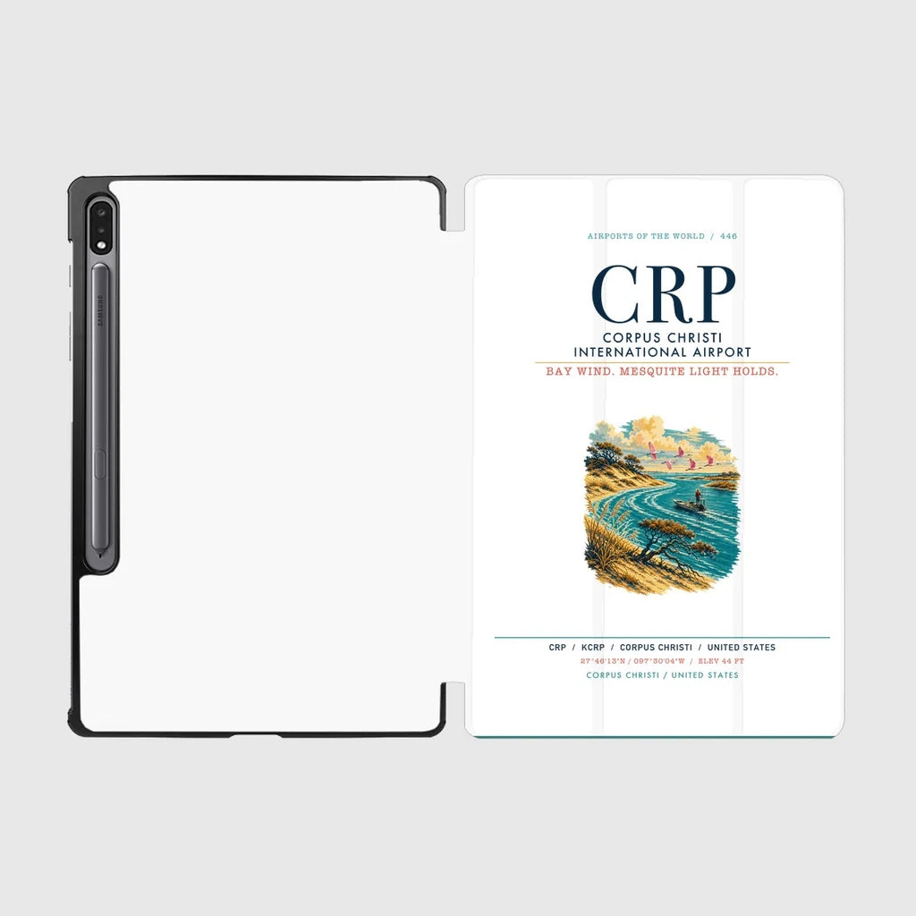 Corpus Christi International Airport (CRP) design on white samsung tablet tablet case
