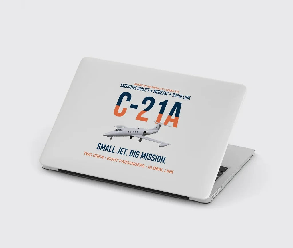 C-21A Learjet Small Jet Big Mission design on light gray MacBook case