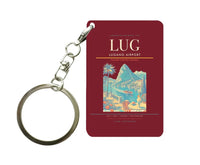 Thumbnail for Lugano Airport (LUG) design on dark red key chain