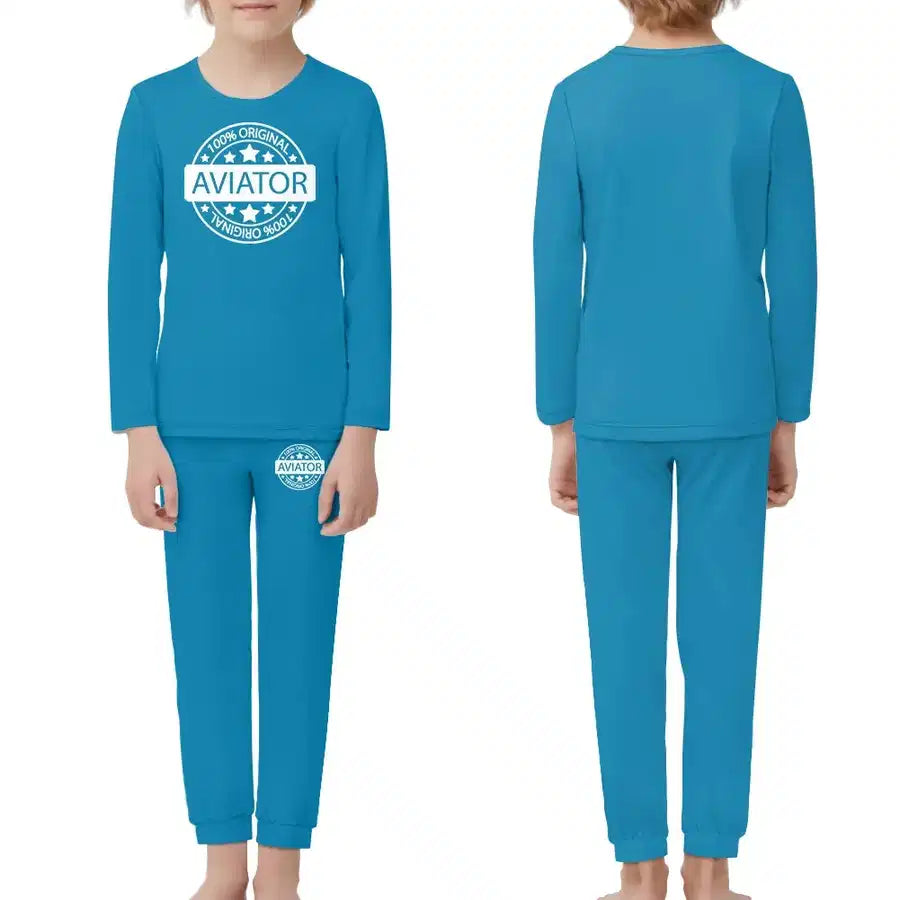 %100 Original Aviator children pajamas - Light Blue