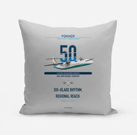 Thumbnail for Fokker 50 design on light gray pillow