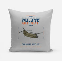 Thumbnail for Boeing CH-47F Chinook design on light gray pillow
