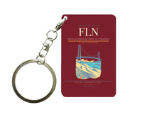 Thumbnail for Hercilio Luz International Airport (FLN) design on dark red key chain