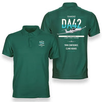 Thumbnail for Diamond DA42-VI design on green double-side polo t-shirt, double-side print
