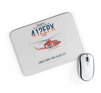 Thumbnail for SUBARU Bell 412EPX design on light gray rectangle mouse pad