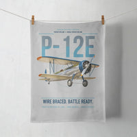 Thumbnail for Boeing P-12E design on light gray towel