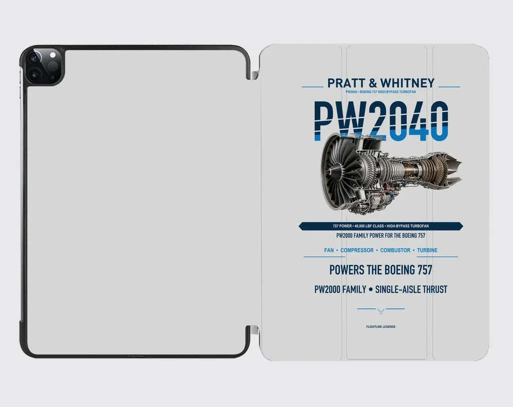 PW2040 design on light gray ipad tablet case