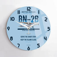 Thumbnail for Britten-Norman BN-2B-26 Islander design on light blue no frame wall clock