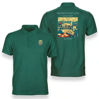 Thumbnail for VINTAGE G4107 - The First Flight Cover - Double-Side Polo T-Shirt design on green