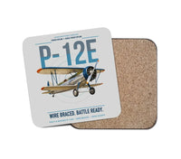 Thumbnail for Boeing P-12E design on light gray 1 piece coaster