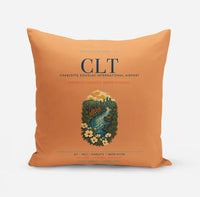Thumbnail for Charlotte Douglas International Airport (CLT) design on orange pillow