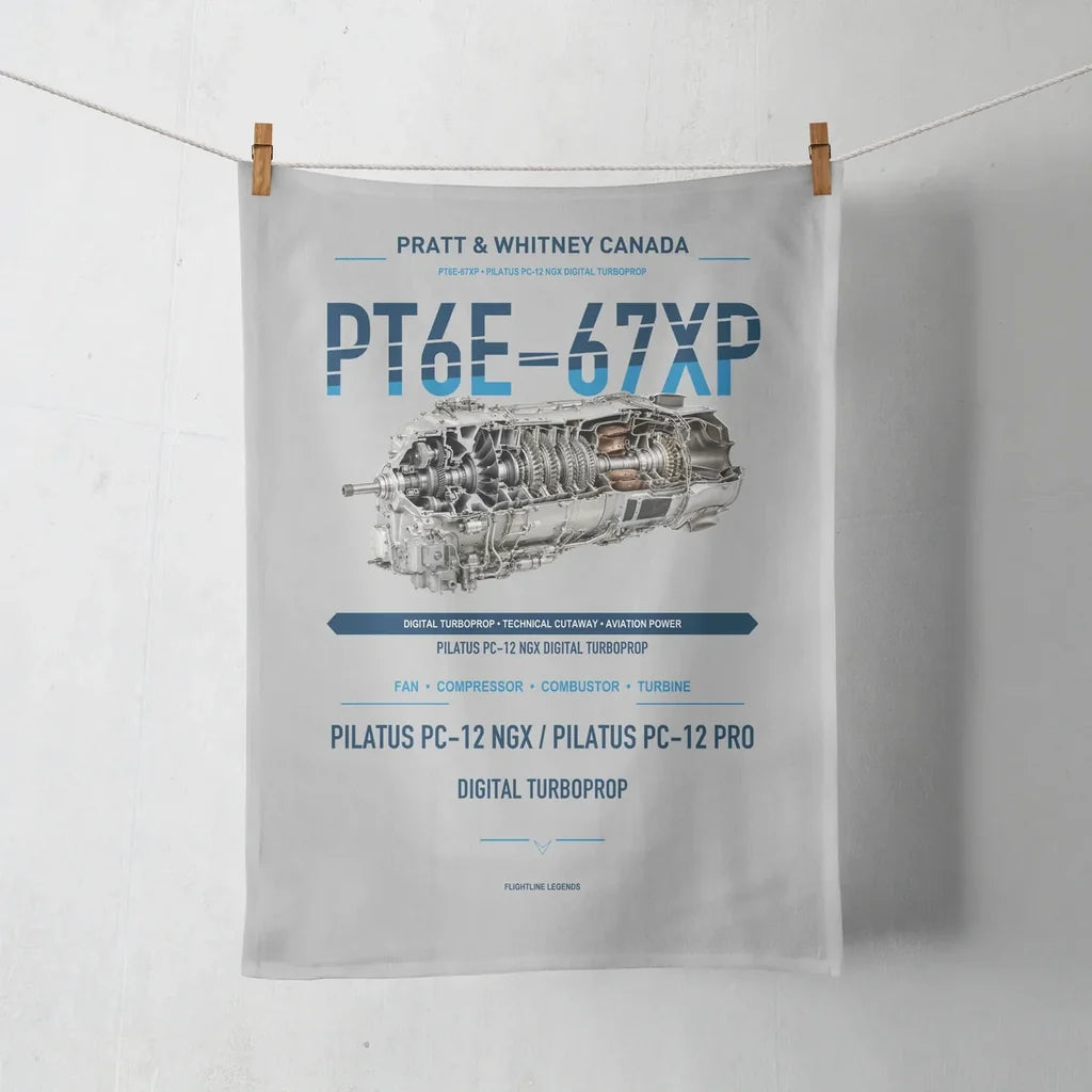 PT6E-67XP design on light gray towel