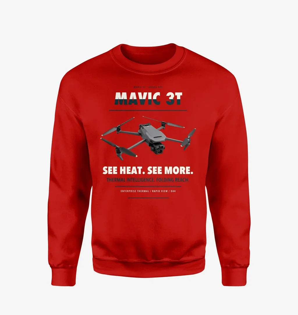 DJI Mavic 3 Thermal design on red sweatshirt