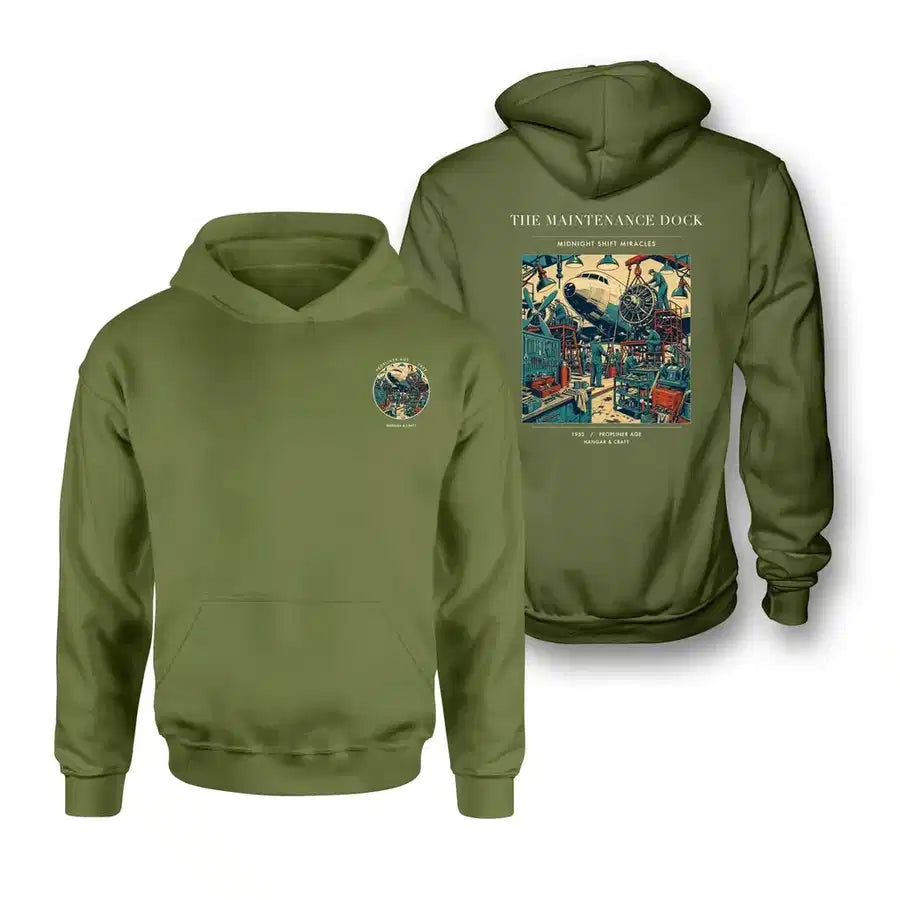 VINTAGE G4094 - The Maintenance Dock - Double-Side Hoodie design on greenarmy double side