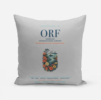 Thumbnail for Norfolk International Airport (ORF) design on light gray pillow