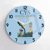 Thumbnail for Cheyenne Regional Airport (CYS) design on light blue no frame wall clock
