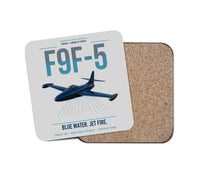 Thumbnail for F9F-5 Panther design on light gray 1 piece coaster