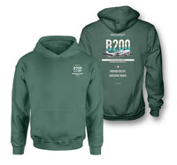 Thumbnail for King Air B200 design on green hoodie