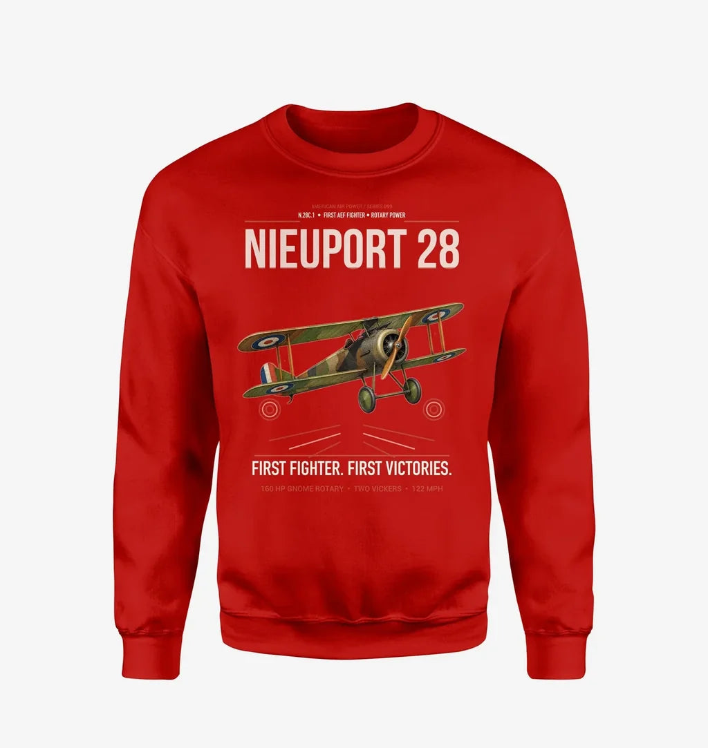 Nieuport 28C.1 design on red sweatshirt