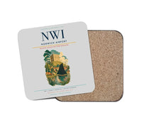 Thumbnail for Norwich Airport (NWI) design on light gray 1 piece coaster