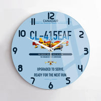Thumbnail for Canadair CL-415EAF design on light blue no frame wall clock