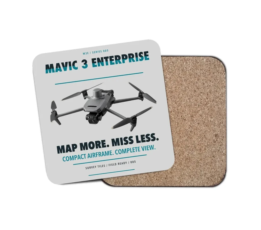DJI Mavic 3 Enterprise design on light gray 1 piece coaster