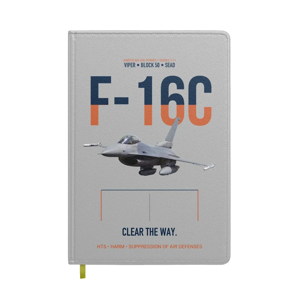 F-16C Block 50 Clear The Way design on light gray notebook