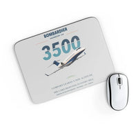 Thumbnail for Bombardier Challenger 3500 design on light gray rectangle mouse pad