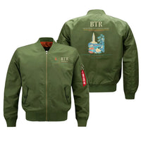 Thumbnail for Baton Rouge Metropolitan Airport (BTR) design on green bomber jacket