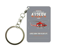 Thumbnail for SUBARU Bell 412EPX design on gray designed key chain, double-side print