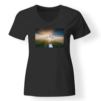 Thumbnail for Airplane Flying Over Runway T-Shirt - view 6