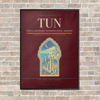 Thumbnail for Tunis-Carthage International Airport TUN vertical canvas print - framed - dark red background