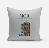 Thumbnail for Mobile Regional Airport (MOB) design on light gray pillow