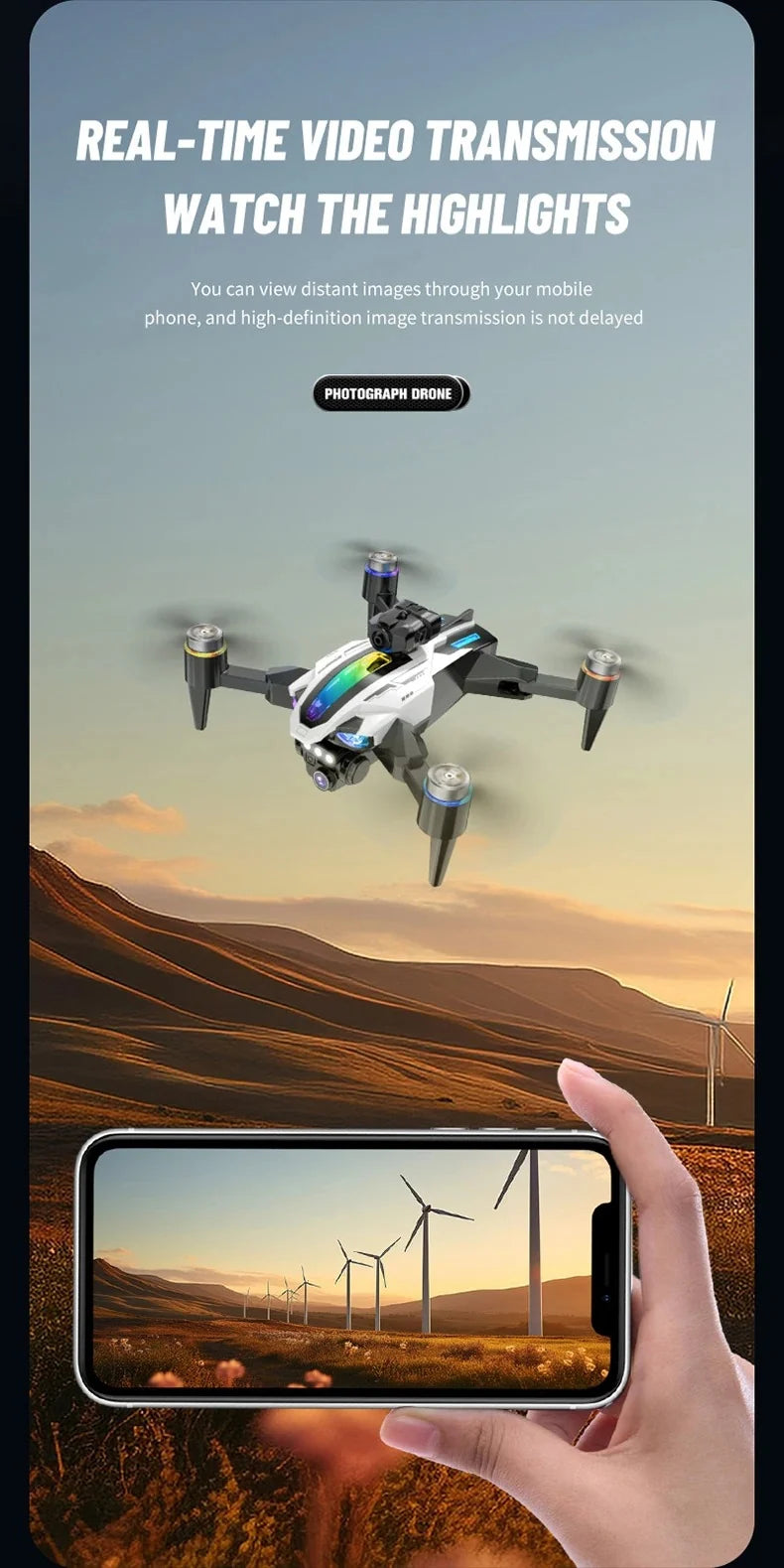 Multi-Rotor Quadcopter: Mini Brushless Drone with Dual Cameras, Obstacle Avoidance & ESC - view 16
