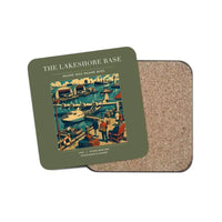 Thumbnail for The Lakeshore Base - Designed Coasters design on green army 1-piece