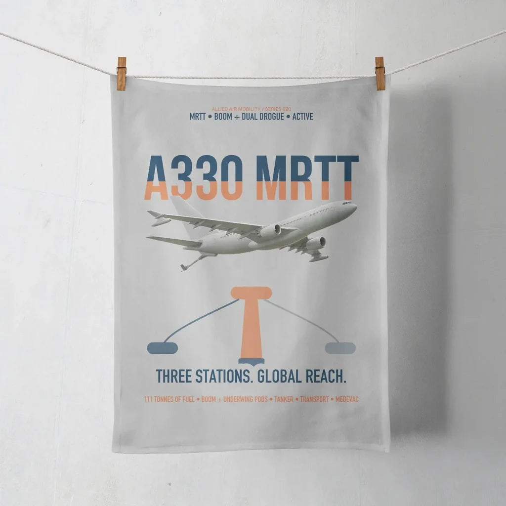Airbus A330 MRTT design on light gray towel