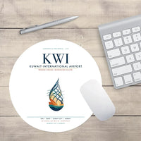 Thumbnail for Kuwait International Airport (KWI) design on white round mouse pad