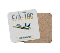 Thumbnail for F-A-18C Hornet design on light gray 1 piece coaster