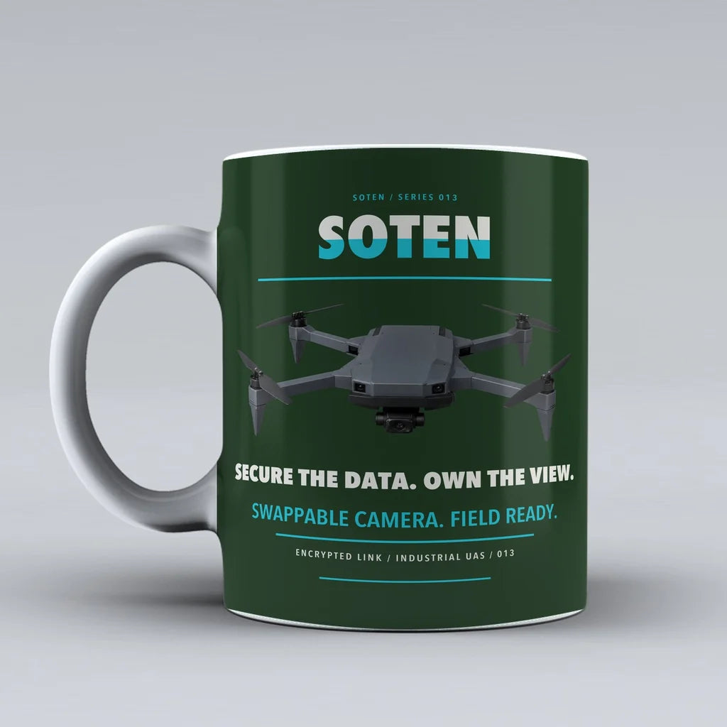 SOTEN Mug design on dark green acsl