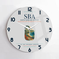 Thumbnail for Santa Barbara Airport (SBA) design on light gray no frame wall clock