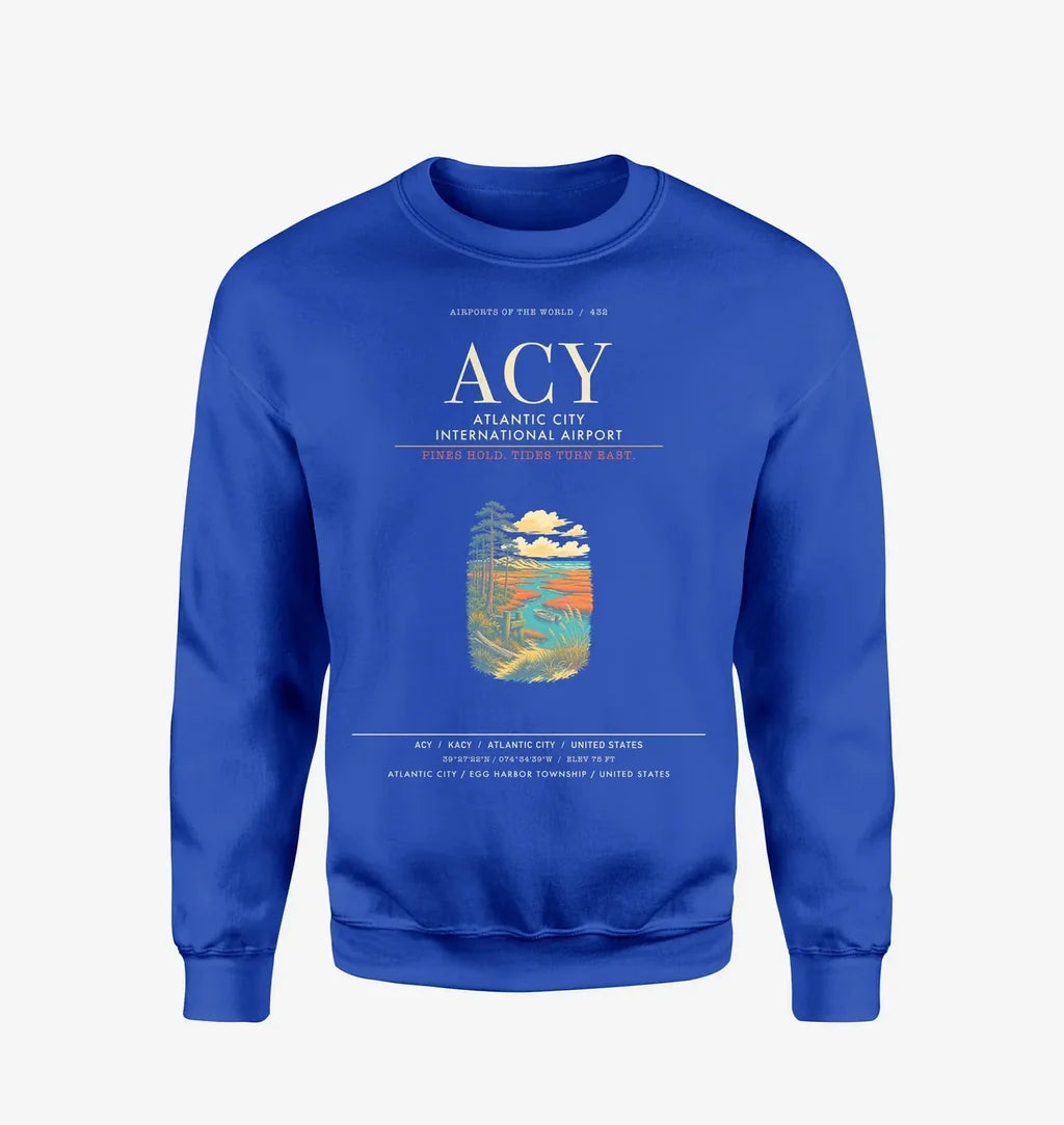 Atlantic City International Airport ACY Sweatshirt - Blue