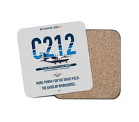 Thumbnail for CASA C-212-200 Aviocar design on light gray 1 piece coaster