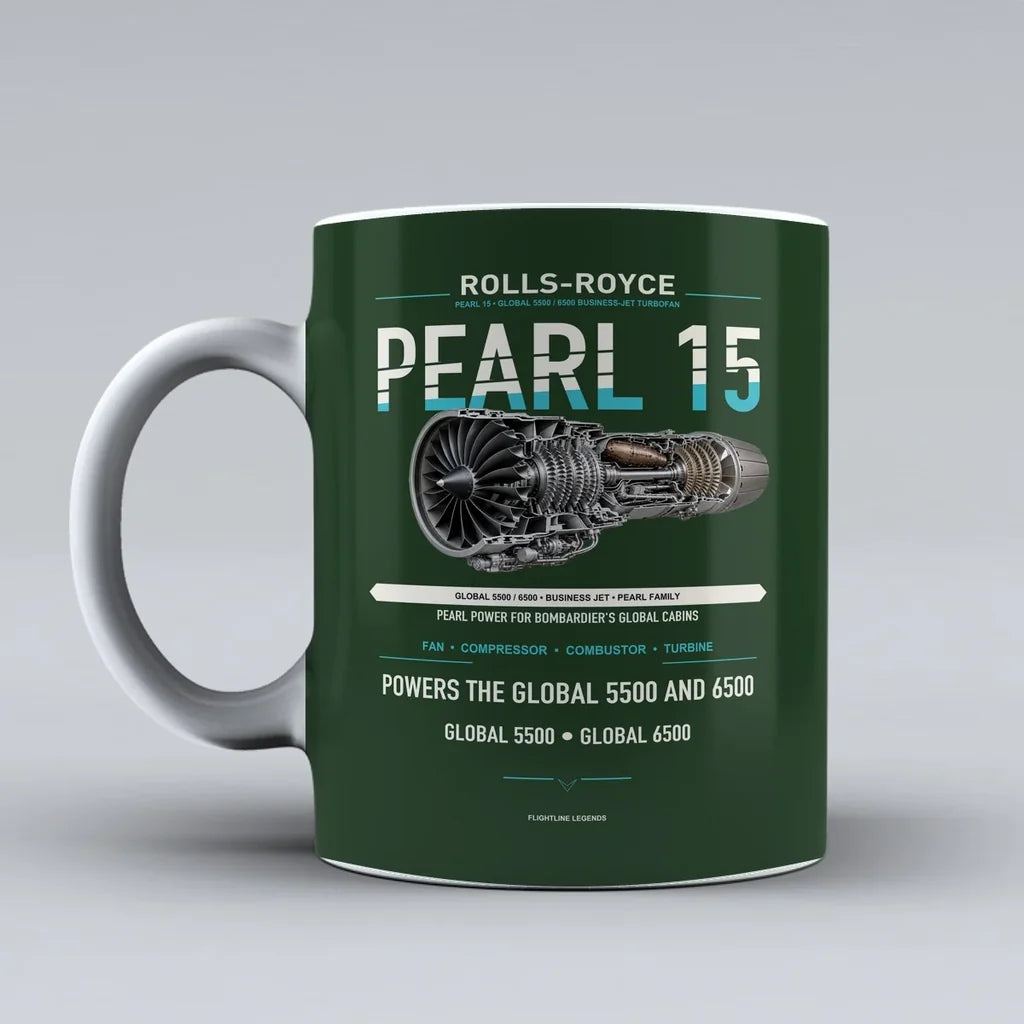 15 Mug design on dark green pearl