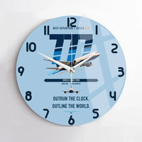 Thumbnail for Boeing 777-200LR design on light blue no frame wall clock