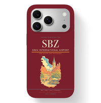 Thumbnail for Sibiu Airport (SBZ) design on dark red iPhone 17 Pro MagSafe case