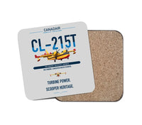 Thumbnail for Canadair CL-215T design on light gray 1 piece coaster