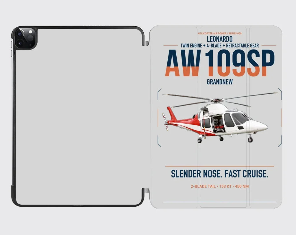 Leonardo AW109SP GrandNew design on light gray ipad tablet case