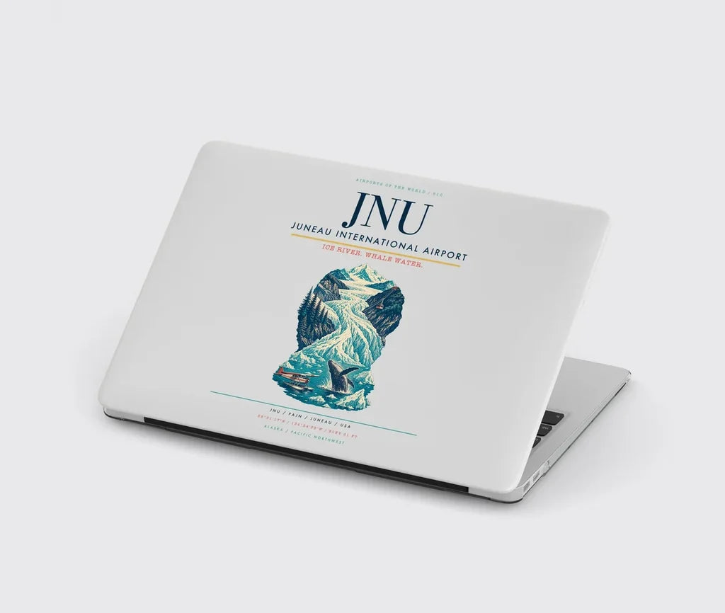 Juneau International Airport (JNU) design on light gray MacBook case