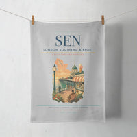 Thumbnail for London Southend Airport (SEN) design on light gray towel